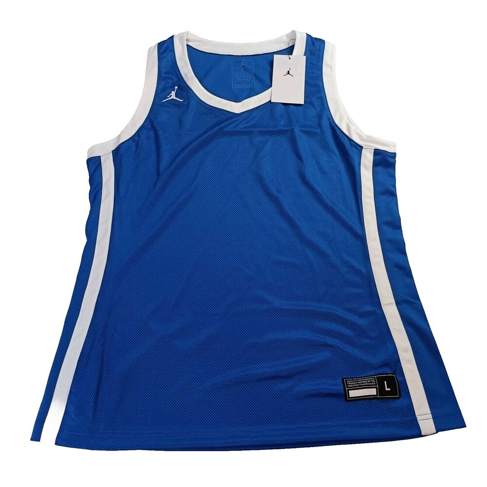 Nike Jordan Jersey Women's L Large Blue & White Basketball AT0536-494